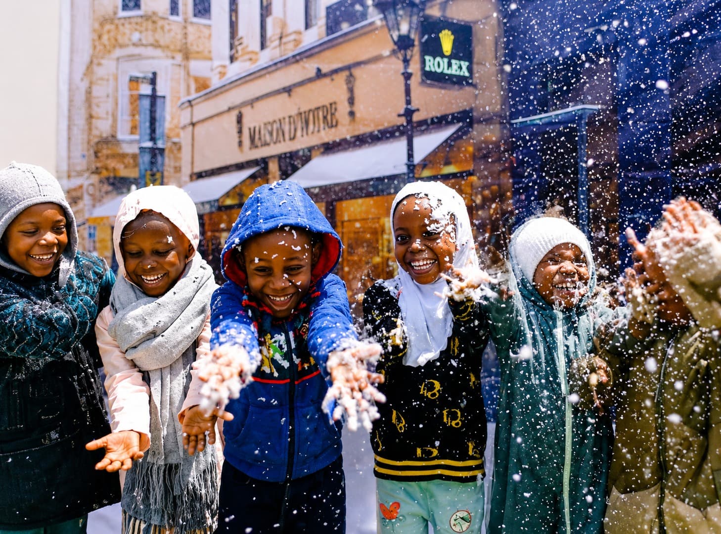 Sulaiman Shado pupils enjoying a snowy excursion