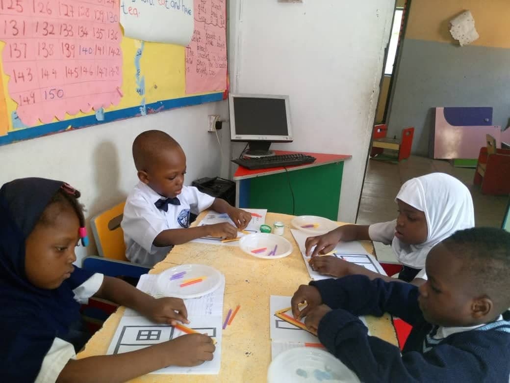 Nursery pupils learning in the classroom